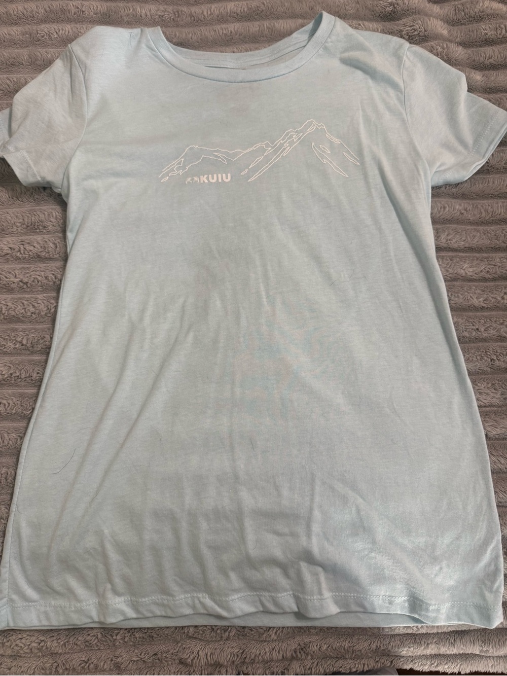 KUIU Women's Pale Blue Mountain Graphic Short Sleeve Tee - Large